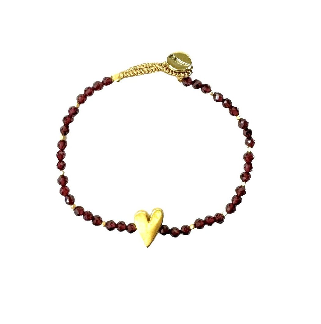 Armbånd - Lulu rosie med garnet