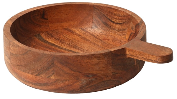 Træskål med håndtag stor