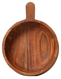 Træskål med håndtag stor