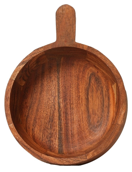 Træskål med håndtag stor