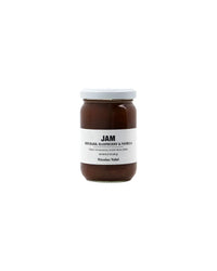 Jam,  rabarber, hindbær og vanilje 240 gr.