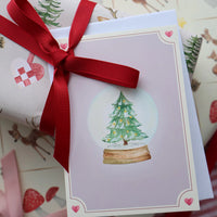 Lille Foldet kort, Snowglobe - Jul