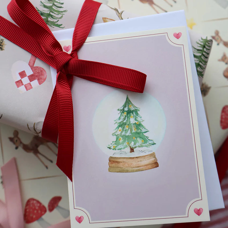 Lille Foldet kort, Snowglobe - Jul