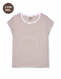Mads Nørgaard Fine Jersey Stripe Teasy Tee FAV – Stribet T-shirt i økologisk bomuld