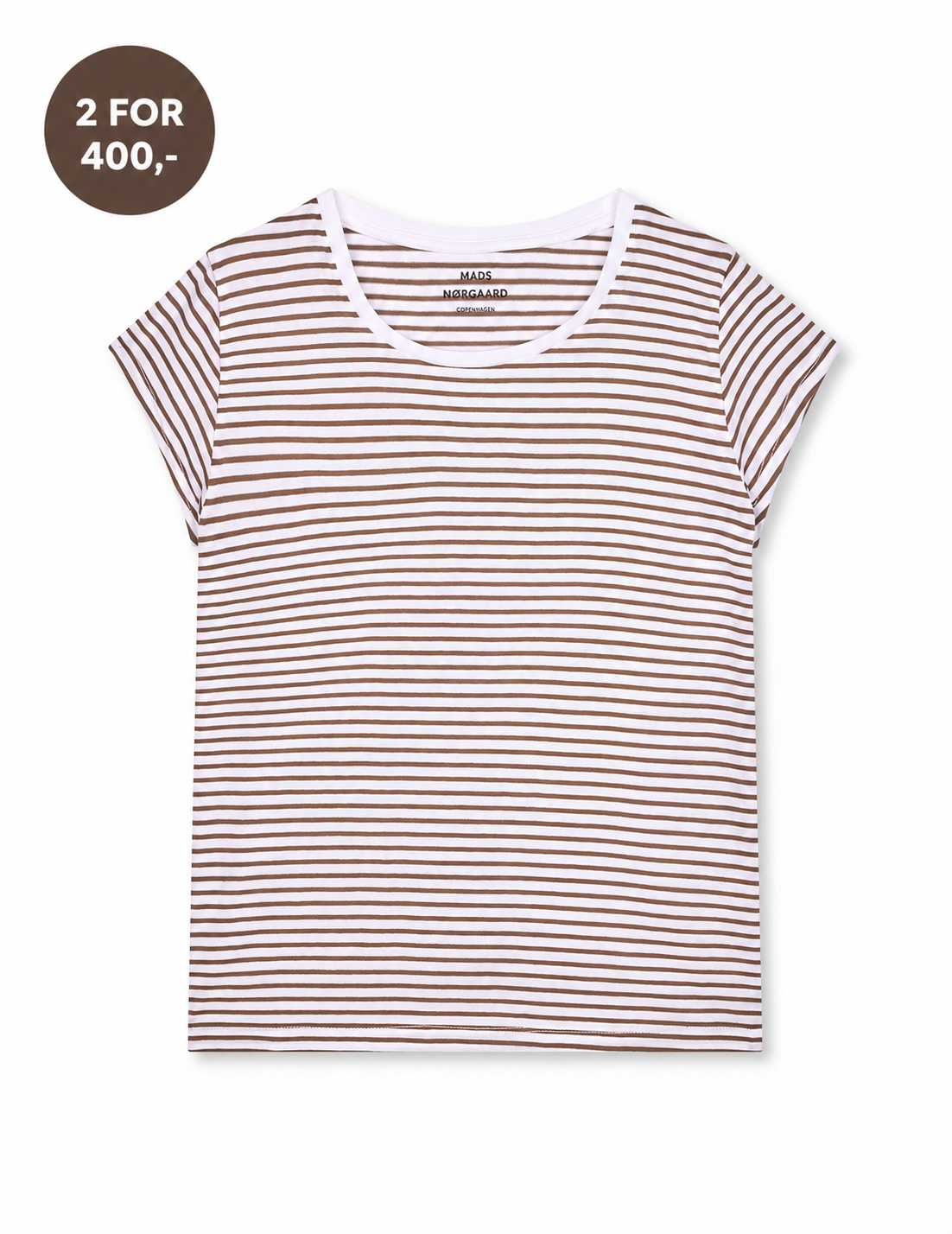 Mads Nørgaard Fine Jersey Stripe Teasy Tee FAV – Stribet T-shirt i økologisk bomuld