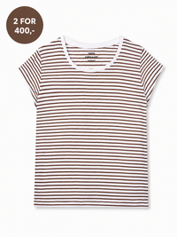 Mads Nørgaard Fine Jersey Stripe Teasy Tee FAV – Stribet T-shirt i økologisk bomuld