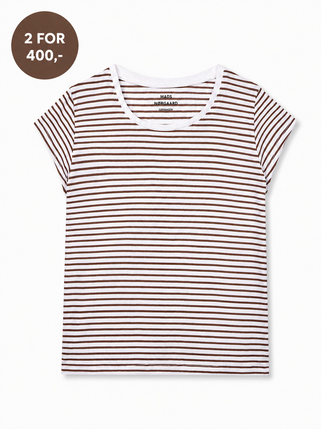 Mads Nørgaard Fine Jersey Stripe Teasy Tee FAV – Stribet T-shirt i økologisk bomuld