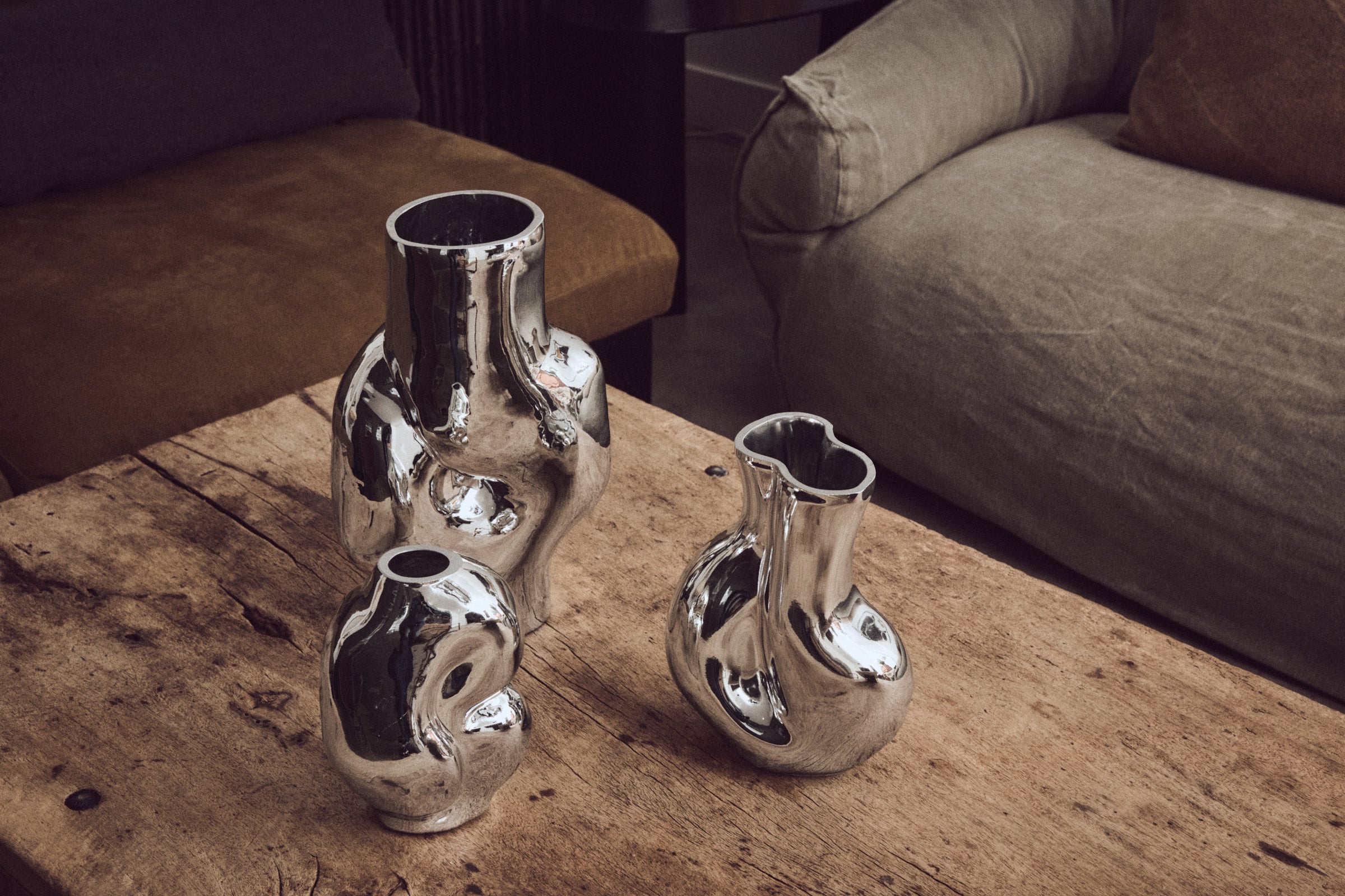 HKliving Gleam vase – lille elegant glasvase i Chrome