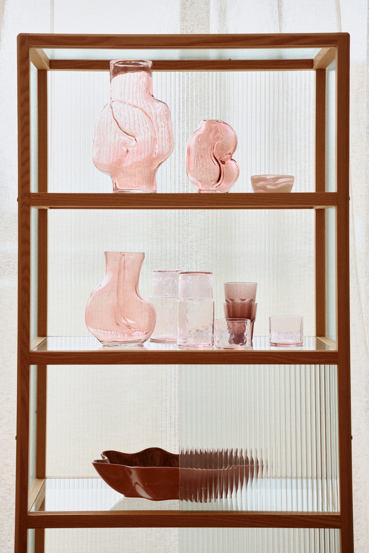 HKliving Gleam vase – elegant glasvase i rosa nuance