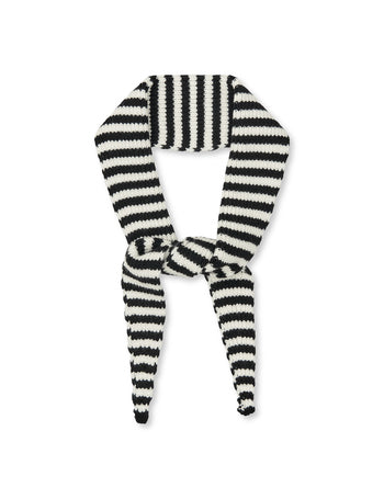 One Wool Momo Stripe Scarf – Black/Vanilla Ice – Mads Nørgaard