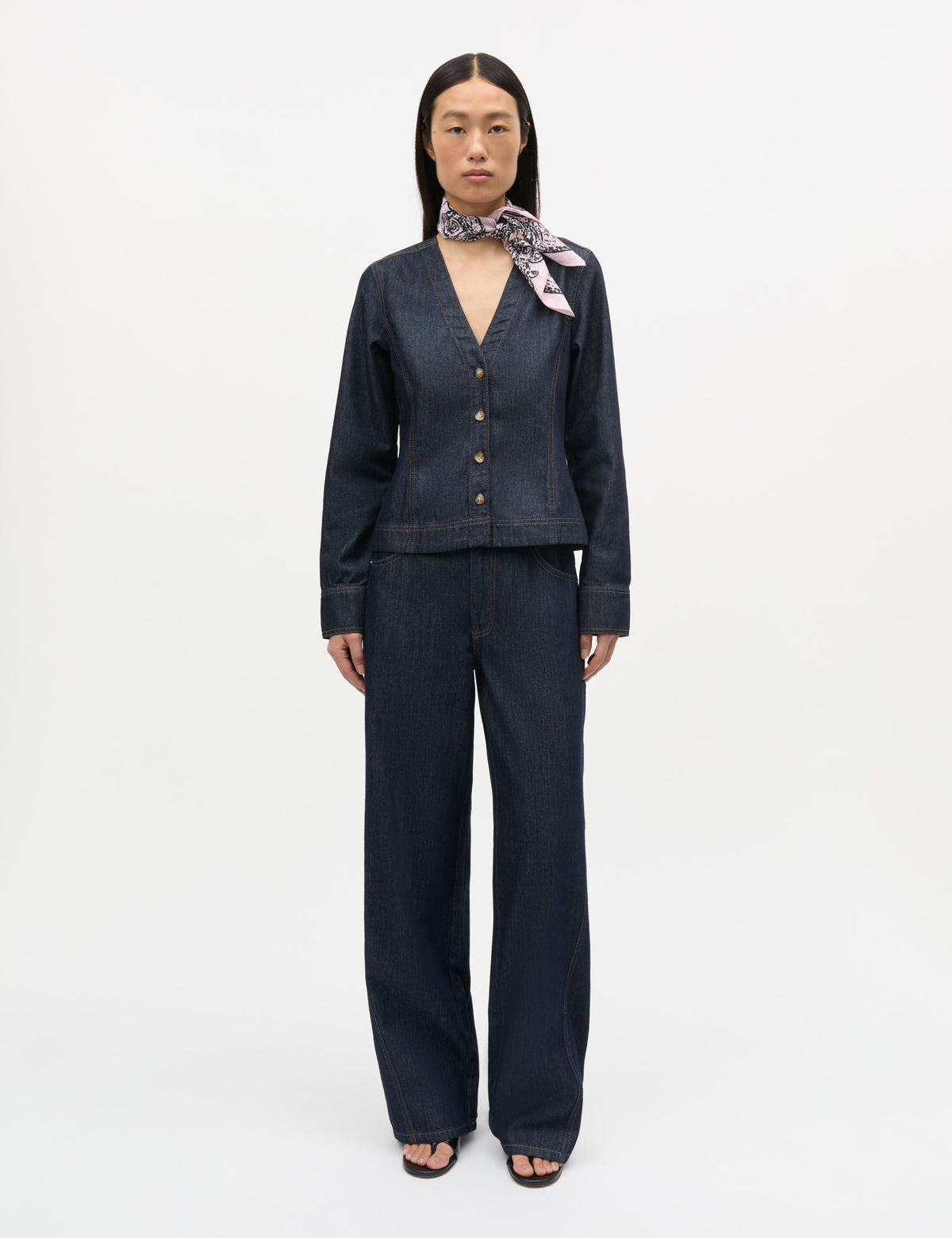 Mads Nørgaard Cosy Denim Maya Shirt – Denimbluse | Aluu