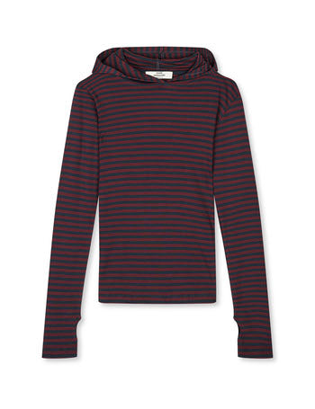 2x2 Cotton Stripe Tutti Hood – Sky Captain/Winetasting – Mads Nørgaard
