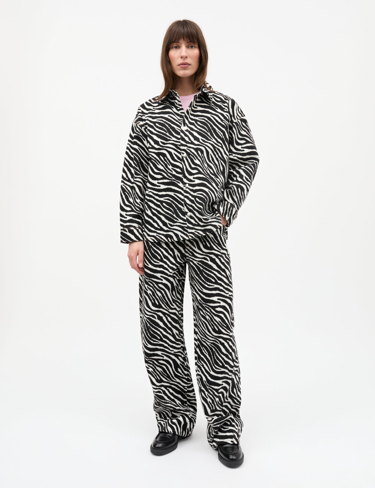 Mock Twill Gisla AOP Shirt – Zebra – Mads Nørgaard