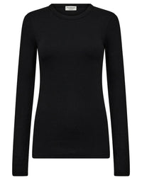 Langærmet T-shirt Margrethe - Sort