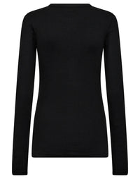 Langærmet T-shirt Margrethe - Sort