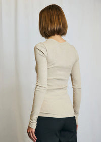 Langærmet T-shirt Margrethe - Off white