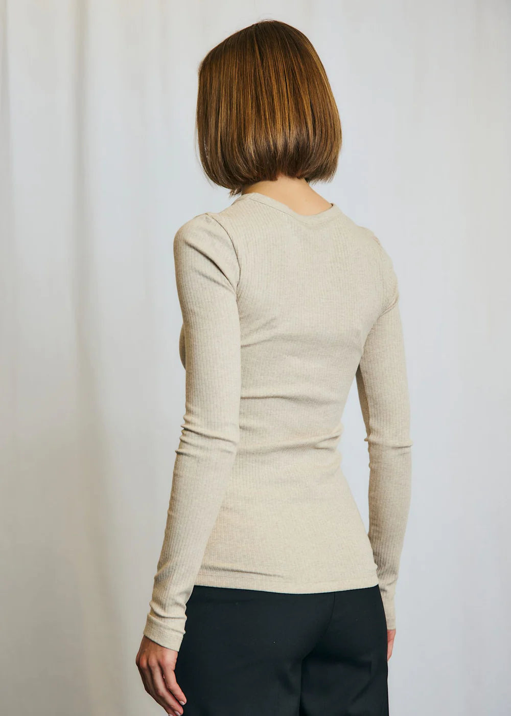 Langærmet T-shirt Margrethe - Off white