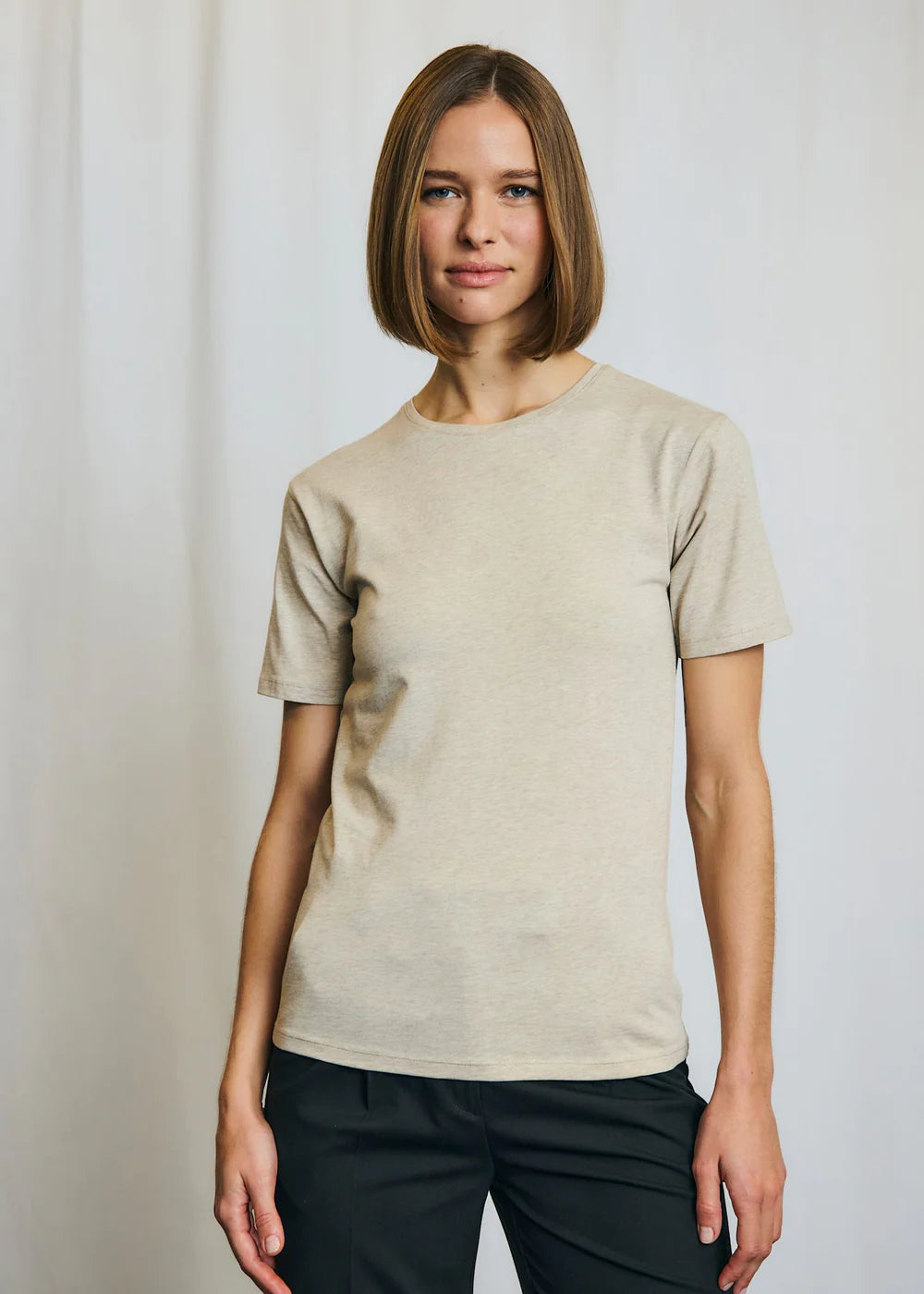 T-shirt Abelone Slimfit - Sand