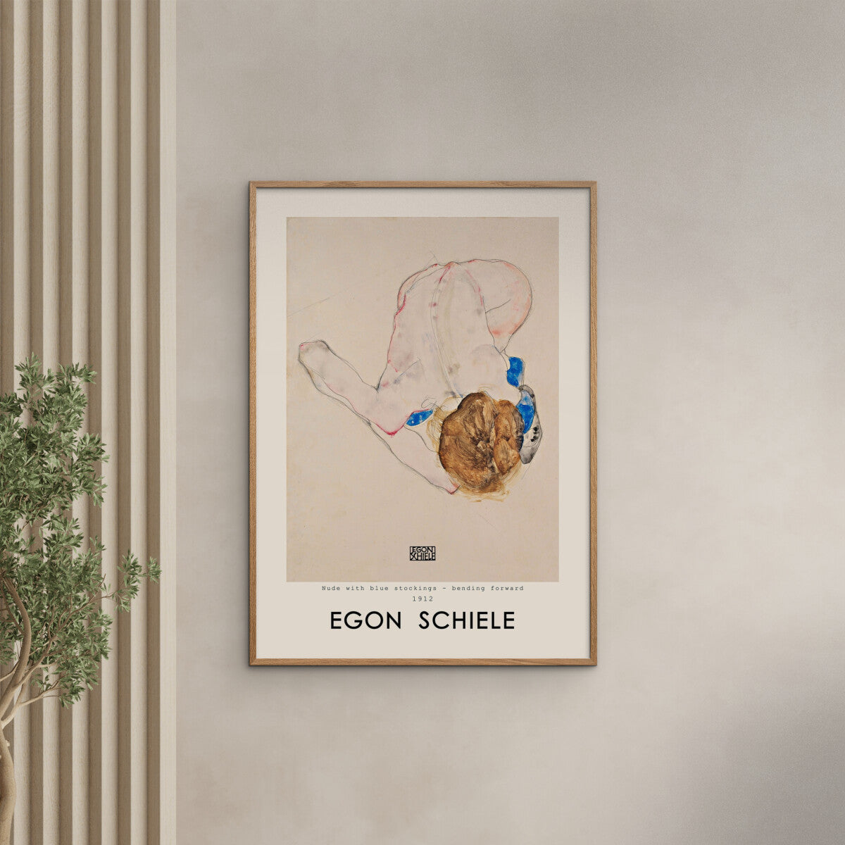 Egon Schiele – Nude with Blue Stockings, 1912 (50x70 cm.)