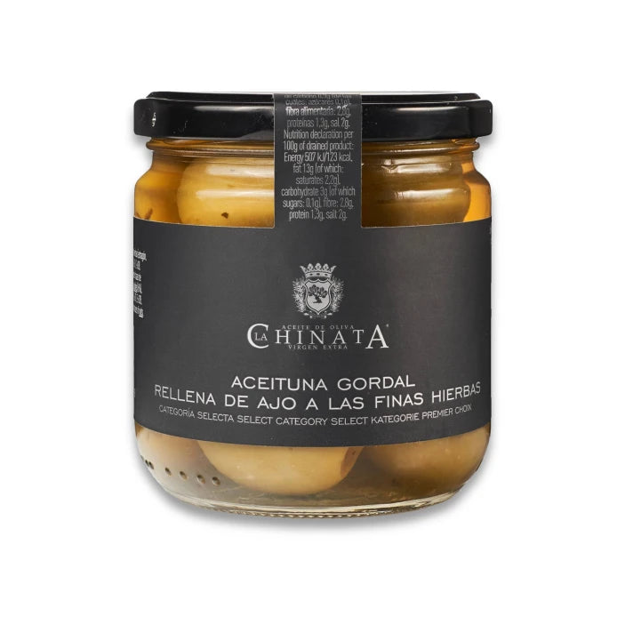 Oliven Gordal med hvidløg og urter 200 gr.