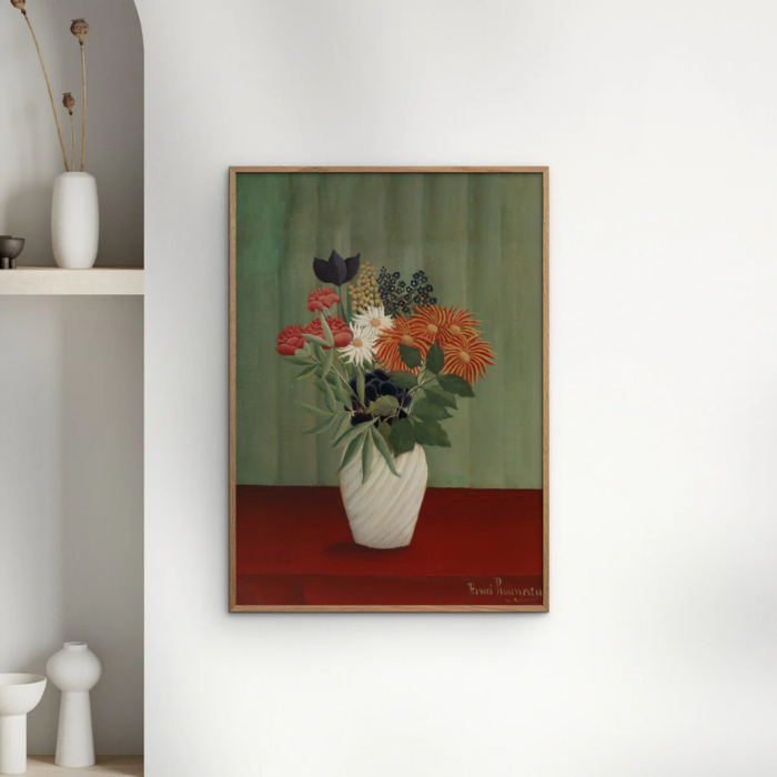"Bouquet De Fleurs 02" af Henri Rousseau – 40x50 cm inkl. ramme