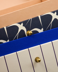 Opbevaringsboks, HDKeep, Sand med blå striber - Stor