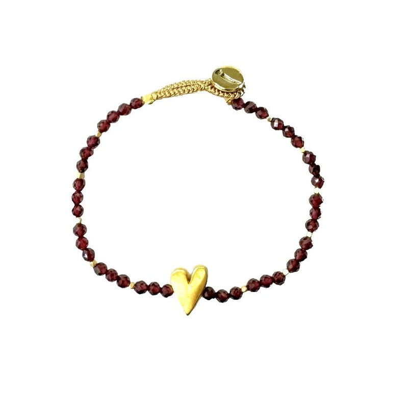 Armbånd - Lulu rosie med garnet