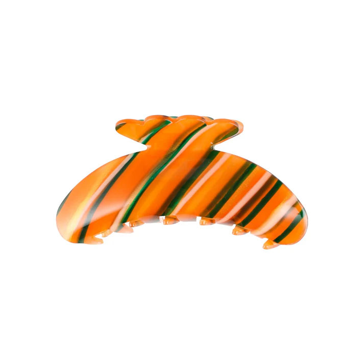 Agnes Hårklemme - Orange/Grøn Stribet