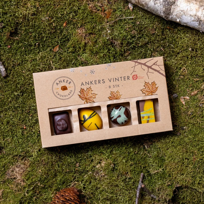 Ankers Vinter – 8 stk. økologiske chokolader – Anker Chokolade