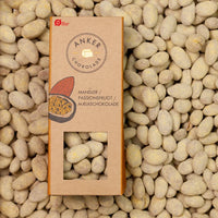 Mandler med Passionsfrugt & Mælkechokolade – 105 g – Anker Chokolade