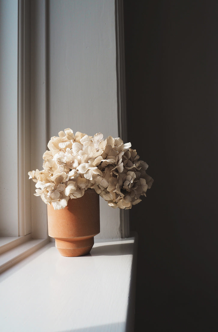 Hoff Potte Ø 21 cm. uglaseret rosa UDEN underskål