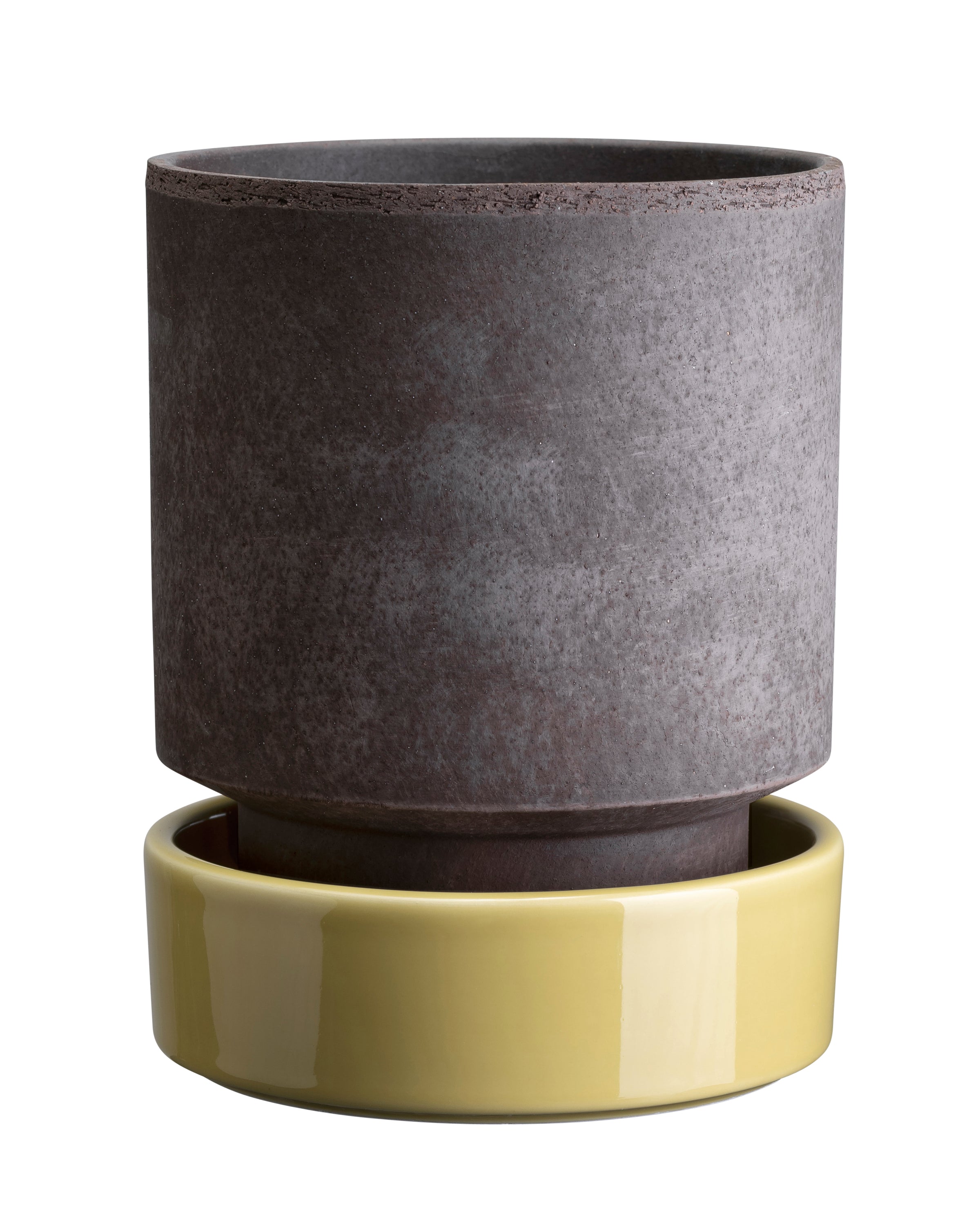 Hoff Potte Ø 18  uglaseret grå UDEN underskål