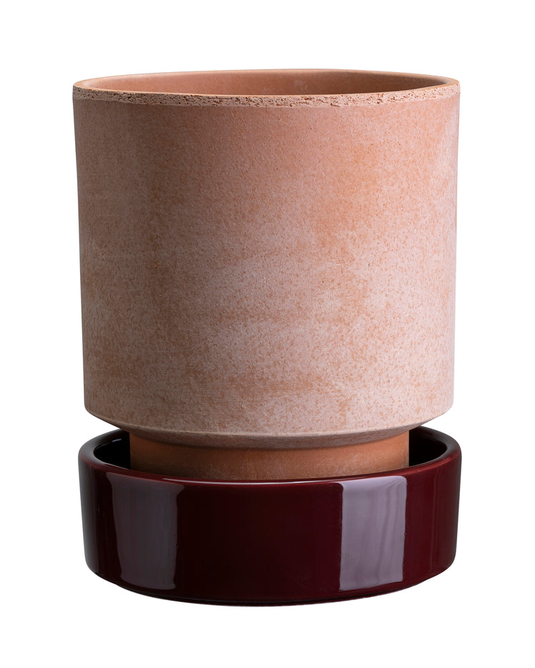 Hoff Potte Ø 18 cm. uglaseret rosa UDEN underskål