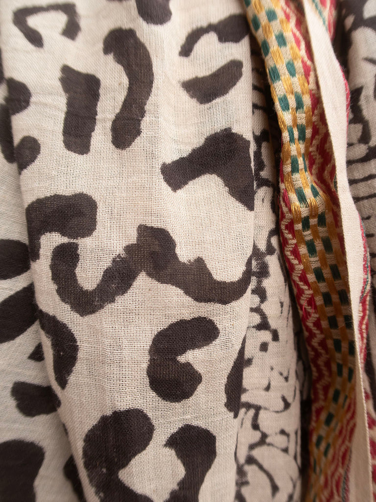 Bagru Tørklæde sort leopard