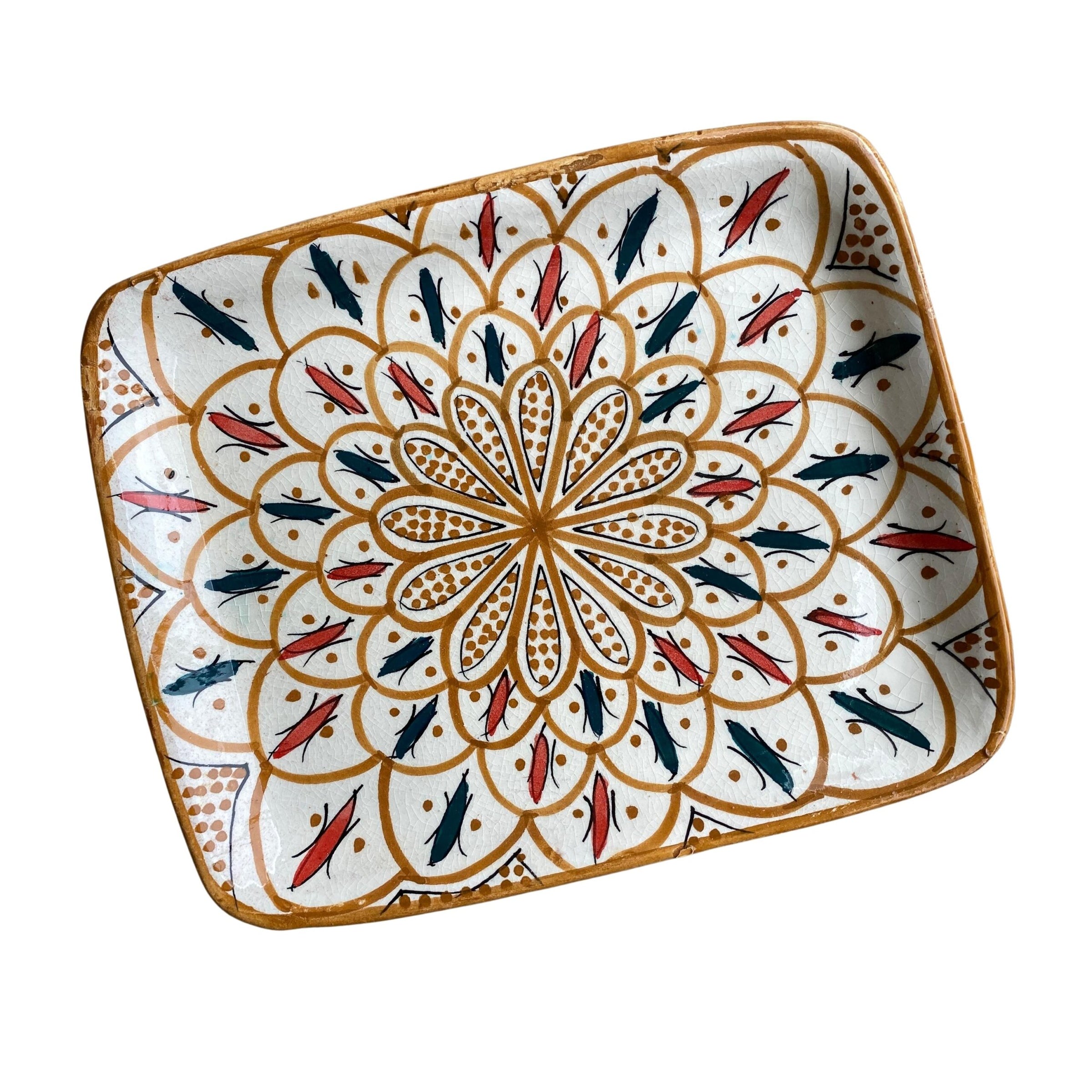 Marokkansk Honningfarvet Keramikfad Vigga 20x16 cm – Wetendorf Living