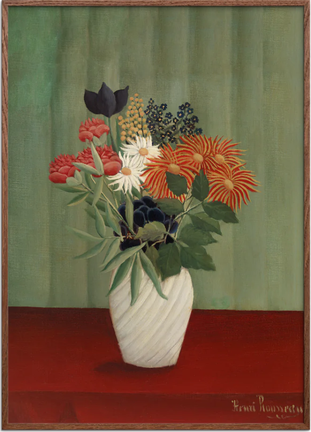 "Bouquet De Fleurs 02" af Henri Rousseau – 40x50 cm inkl. ramme