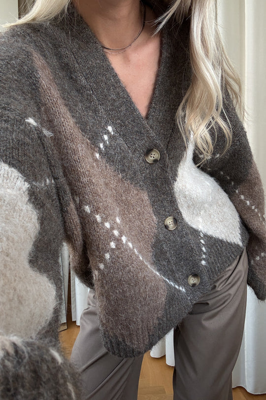 N-Laiana Knit Cardigan – Ash Brown Mix