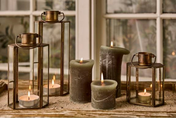 Bloklys Rustic 25 x 10 cm. – Håndlavet gennemfarvet lys