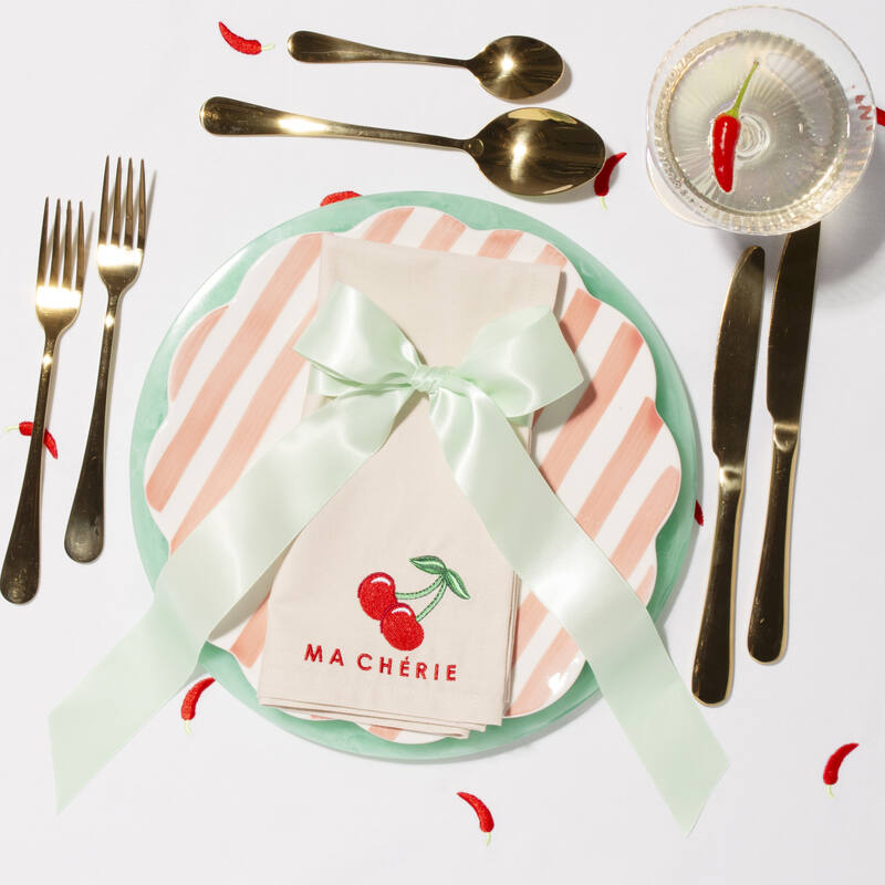 Broderede servietter - 2 stk. | MA CHERIE