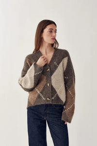 N-Laiana Knit Cardigan – Ash Brown Mix