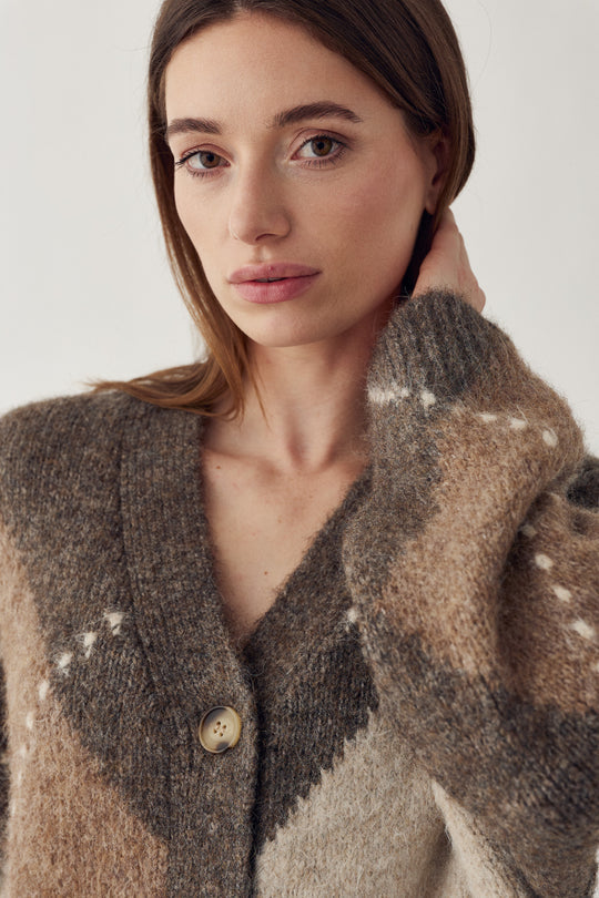 N-Laiana Knit Cardigan – Ash Brown Mix