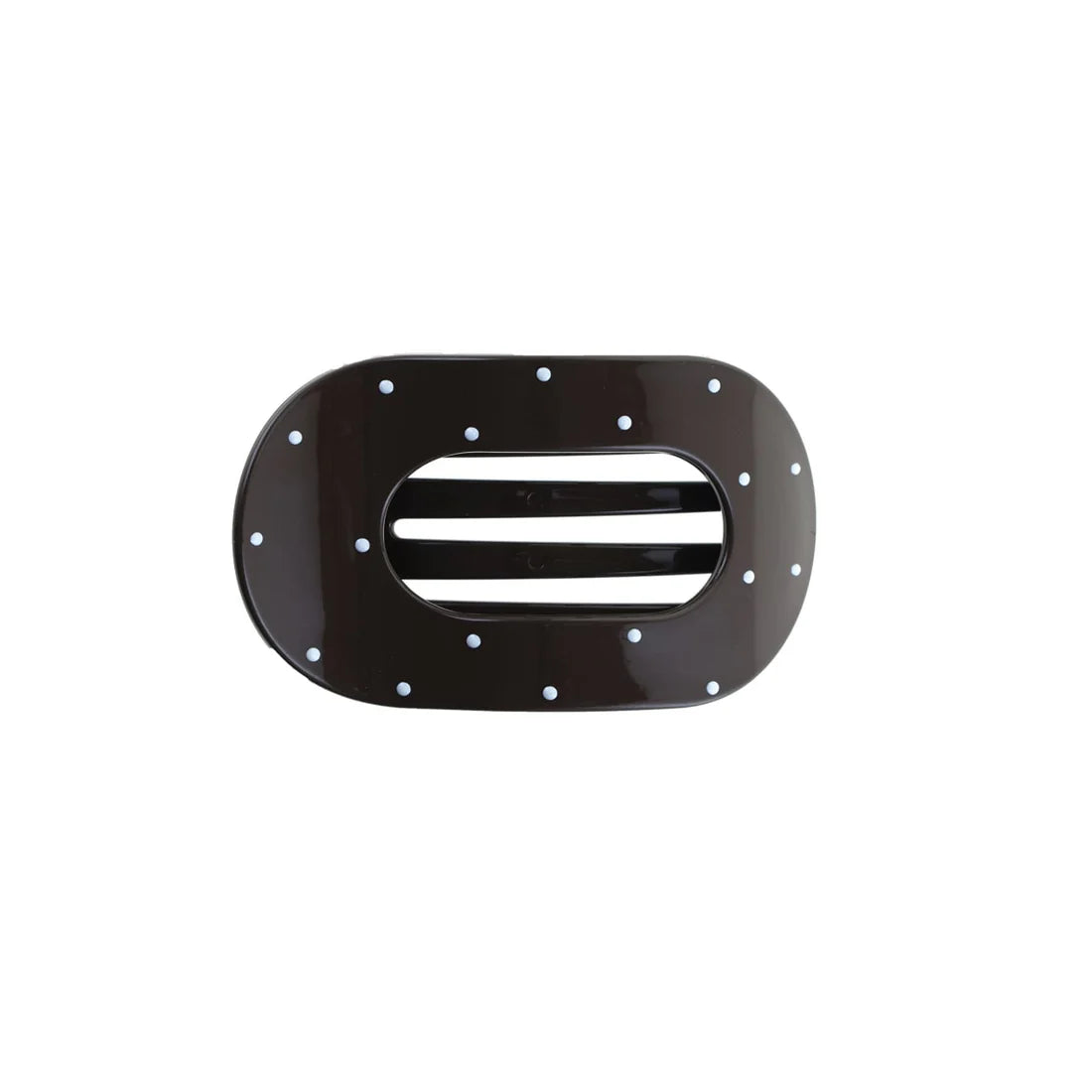 EVA Hårklemme mørkebrun med hvide prikker