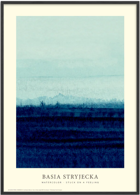 Stuck on a Feeling – Blue II (A2 inkl. sort træramme)