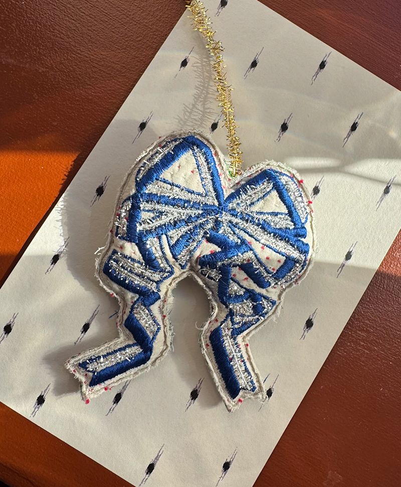 Sissel Edelbo Christmas Bow Ornament – Silver Blue