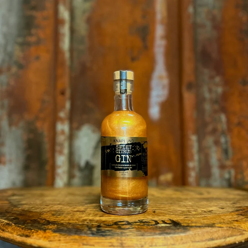 Sweet Citrus Gin med Guldglimmer 37,5% – 250 ml – Knaplund Spirits