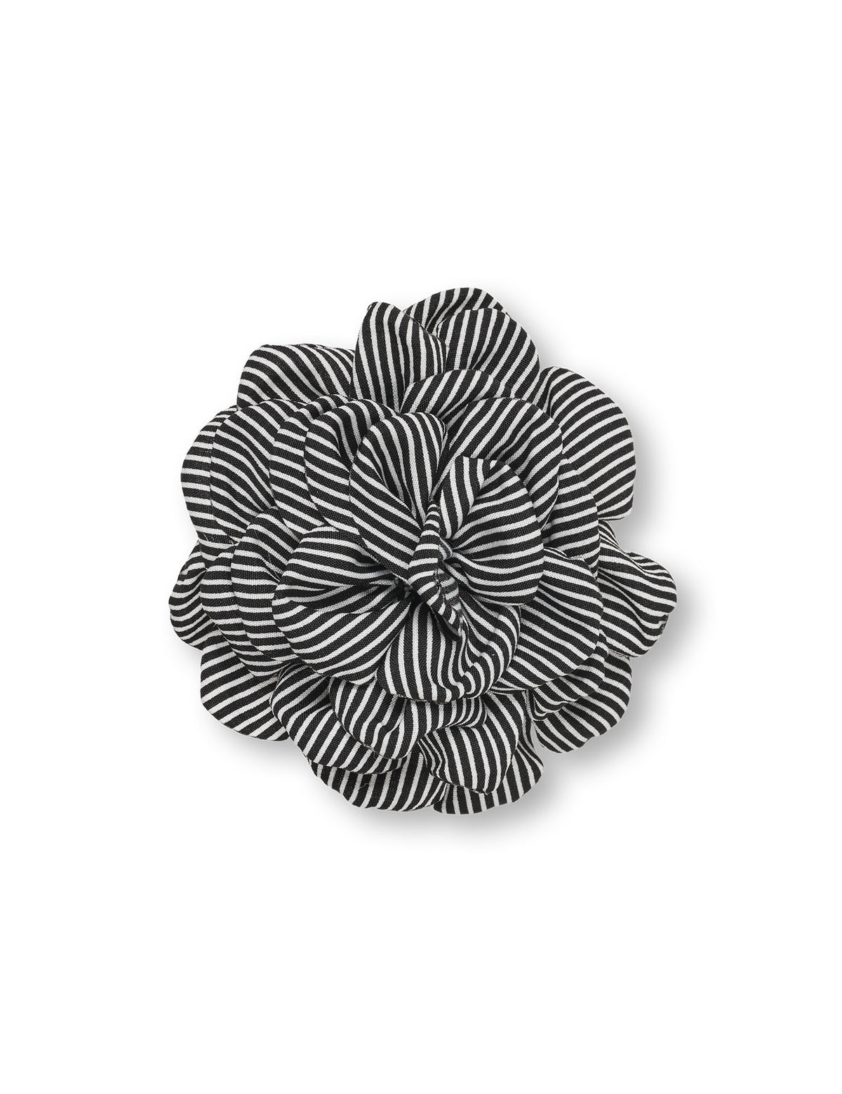 MN Rose Brooch – Stripe Black/White – Mads Nørgaard