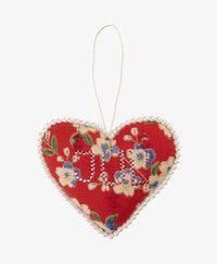 Sissel Edelbo Pearl of Hearts Ornament – Red Floral