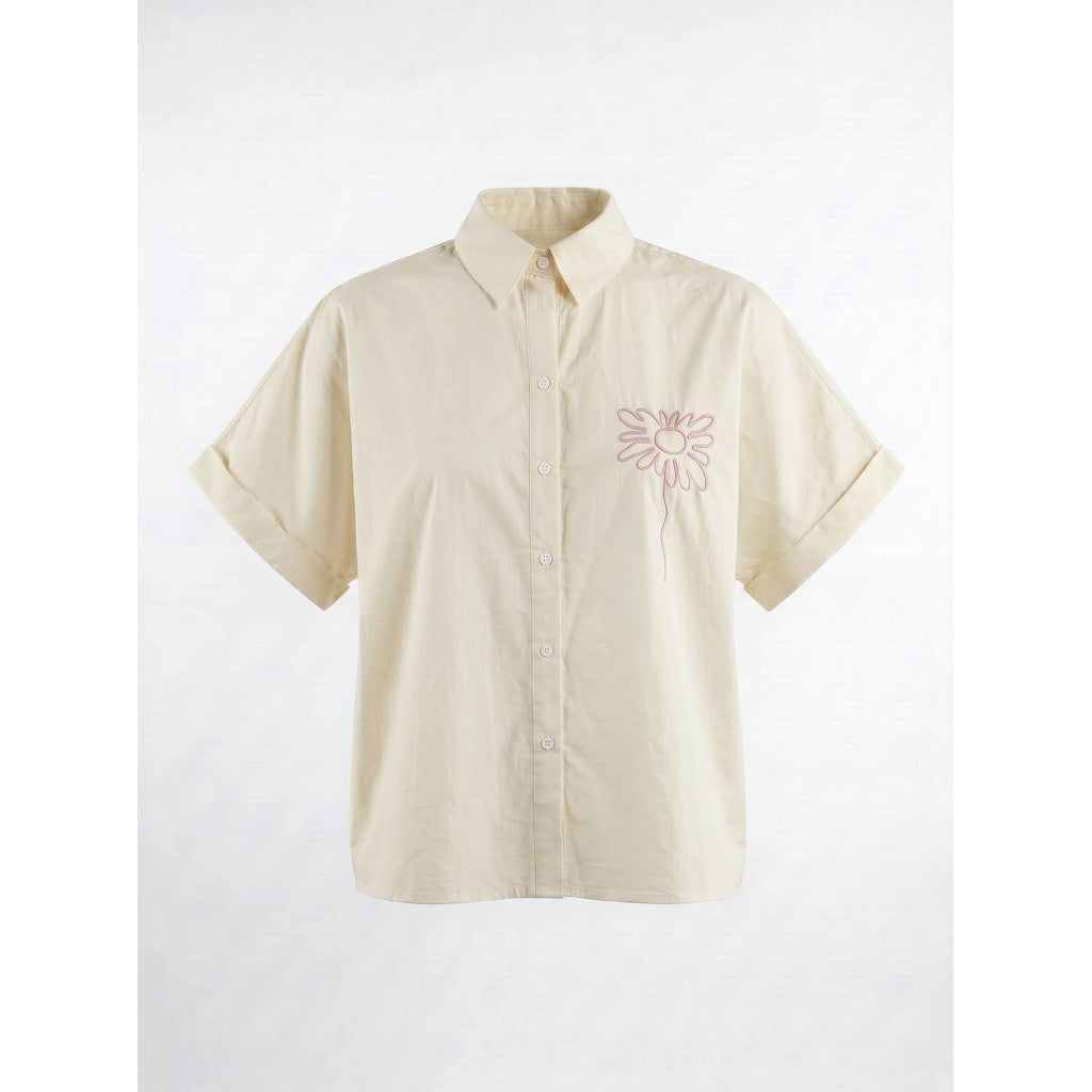 Kicka Bluse Cream og Rose – Onesize – OM-HU Copenhagen