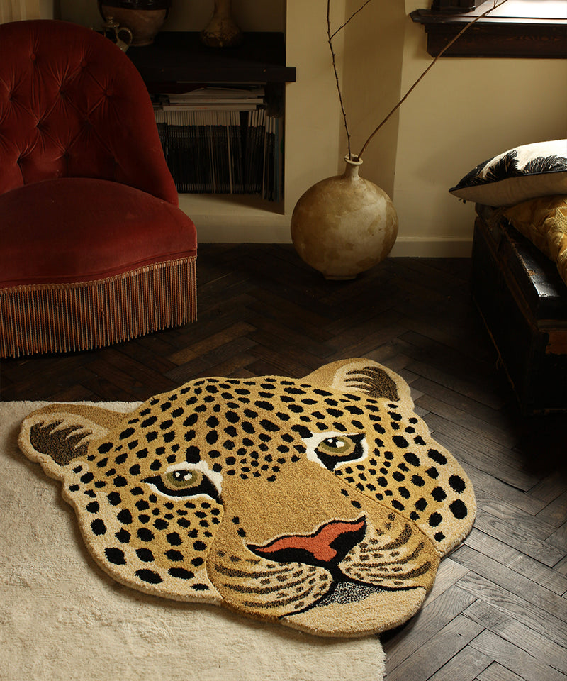 Tæppe - Himani Leopard head rug - Stor