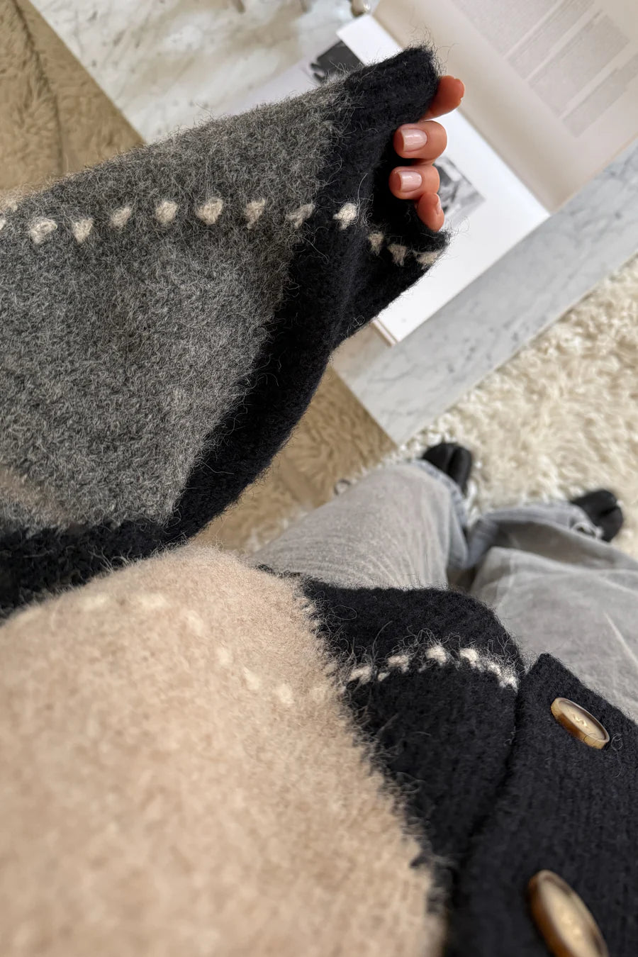 N-Laiana Knit Cardigan – Navy Mix